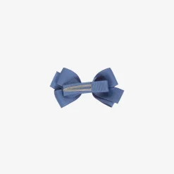 Peach Ribbons Blue Bow Hair Clip (7cm) Discount
