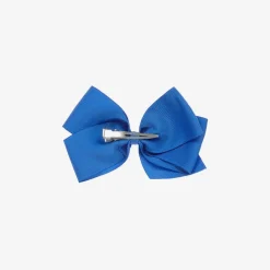 Peach Ribbons Blue Bow Hair Clip (12cm) Clearance