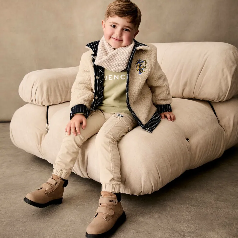 KENZO KIDS Blue Reversible Sherpa Fleece Jacket Hot