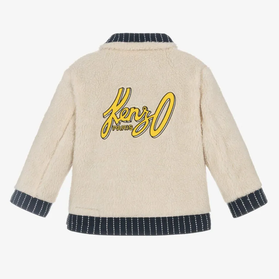 KENZO KIDS Blue Reversible Sherpa Fleece Jacket Hot