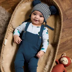 The Bonniemob Blue Wool & Organic Cotton Knit Dungarees Discount