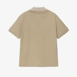 Versace Boys Beige Cotton Polo T-Shirt New