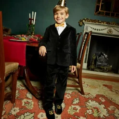 Romano Boys Black Crest Slip-On Shoes Outlet