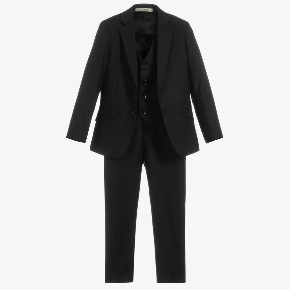 Romano Boys Black Suit