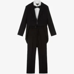Romano Boys Black Tailcoat Tuxedo Suit Best