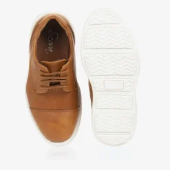 Sevva Boys Brown Faux Leather Shoes