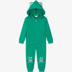 Stella McCartney Kids Boys Green Cotton Frog Tracksuit Sale