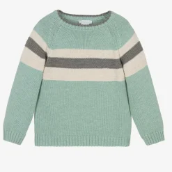 Tutto Piccolo Boys Green Stripe Knitted Sweater Hot