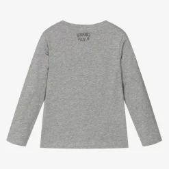 KENZO KIDS Boys Grey Cotton Varsity Tiger Top Best