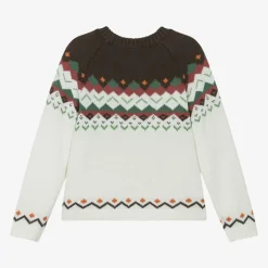 Boboli Boys Ivory Fair Isle Knitted Sweater Sale
