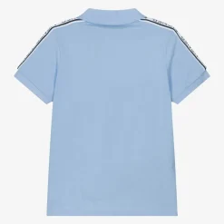 AIGNER Boys Light Blue Cotton Polo Shirt New