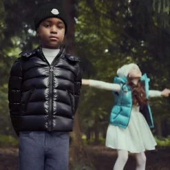 Moncler Enfant Boys Navy Blue New Maya Down Puffer Jacket Outlet