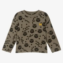 Mini Rodini Brown Organic Cotton Cats Top