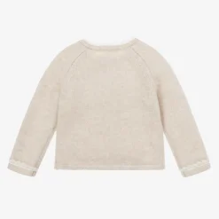 Babidu Girls Beige Knit & Lace Cardigan Discount