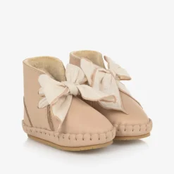 Donsje Girls Beige Leather Pre Walkers LightRust Discount
