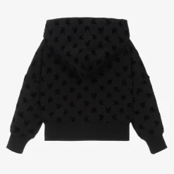 Calvin Klein Girls Black Cotton Zip-Up Hoodie Discount
