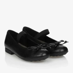 Geox Girls Black Leather Ballet Pumps Best