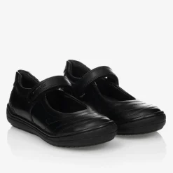 Geox Girls Black Leather Shoes