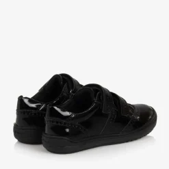 Geox Girls Black Patent Leather Trainers Hot