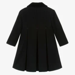 Ancar Girls Black Wool & Velvet Coat Hot