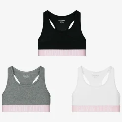 Calvin Klein Girls Cotton Bralettes (3 Pack) Hot