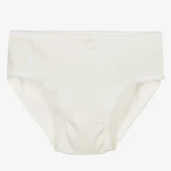 Babidu Girls Ivory Cotton Knickers Clearance