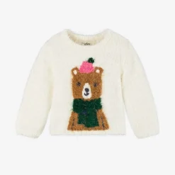 Hatley Girls Ivory Fluffy Knit Jumper Best