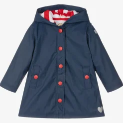 Hatley Girls Navy Blue Hooded Raincoat Outlet