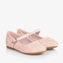 Sevva Girls Pink & Gold Tweed Shoes Discount