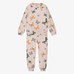 Molo Girls Pink Butterfly Print Organic Cotton Tracksuit Online