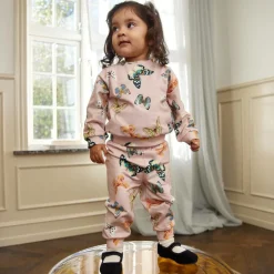 Molo Girls Pink Butterfly Print Organic Cotton Tracksuit Online