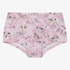 Molo Girls Pink Cotton Kitten Knickers (2 Pack) Hot