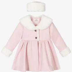 Beau KiD Girls Pink Faux Fur Coat & Hat Online