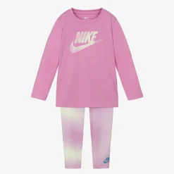Nike Girls Pink Leggings Set Hot