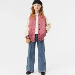 Molo Girls Pink Quilted Satin Bomber Jacket DarkRose Sale