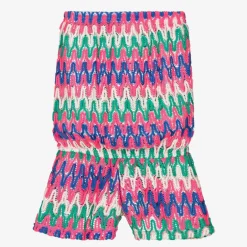 Nessi Byrd Girls Pink Zigzag Crochet Lace Jumpsuit (UV50) Clearance