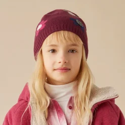 Il Gufo Girls Red Wool Flower Beanie Hat Best