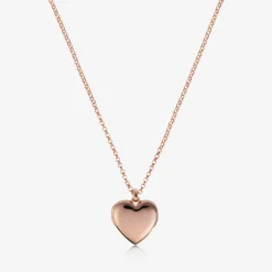 Little Star Girls Rose Gold Plated Personalised Heart Locket (38cm)