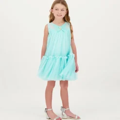 Angels Face Girls Silver Bow Heeled Sandal New