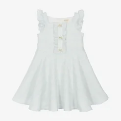 David Charles Girls Sparkly Blue Tweed Dress Outlet