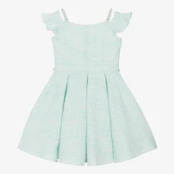 David Charles Girls Turquoise Blue Tweed Dress Online