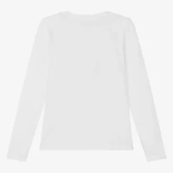 Guess Girls White Cotton Sequin Top Clearance