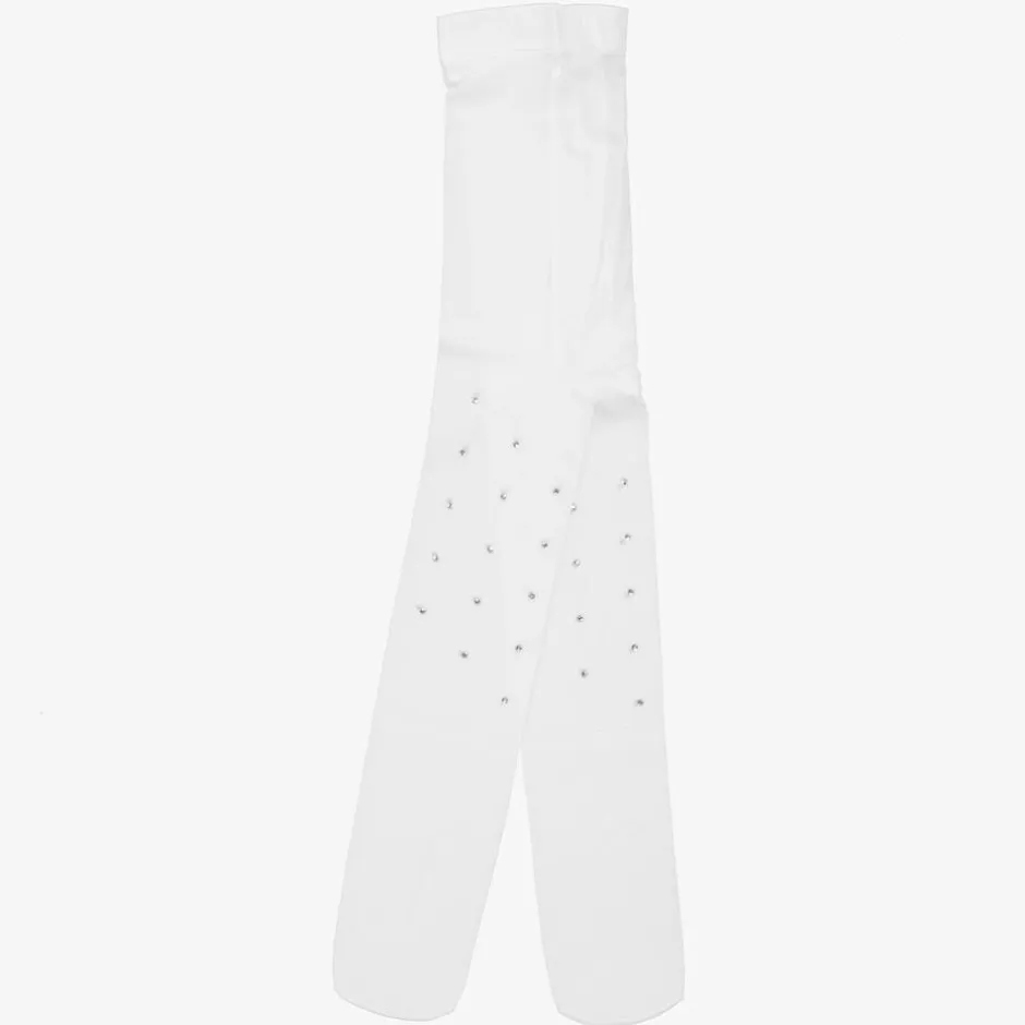 Sevva Girls White Diamanté Tights Discount