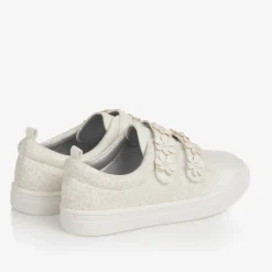 Sevva Girls White Faux Leather & Lace Trainers Clearance