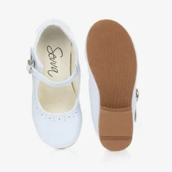 Sevva Girls White Faux Patent Leather Shoes Clearance