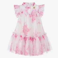 Angels Face Girls White Floral Tulle Dress Begonia Best
