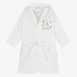 Paint My Dreams Girls White Personalised Blossom Bathrobe Discount