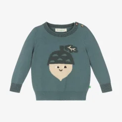 The Bonniemob Green Organic Cotton Knit Acorn Sweater Hot