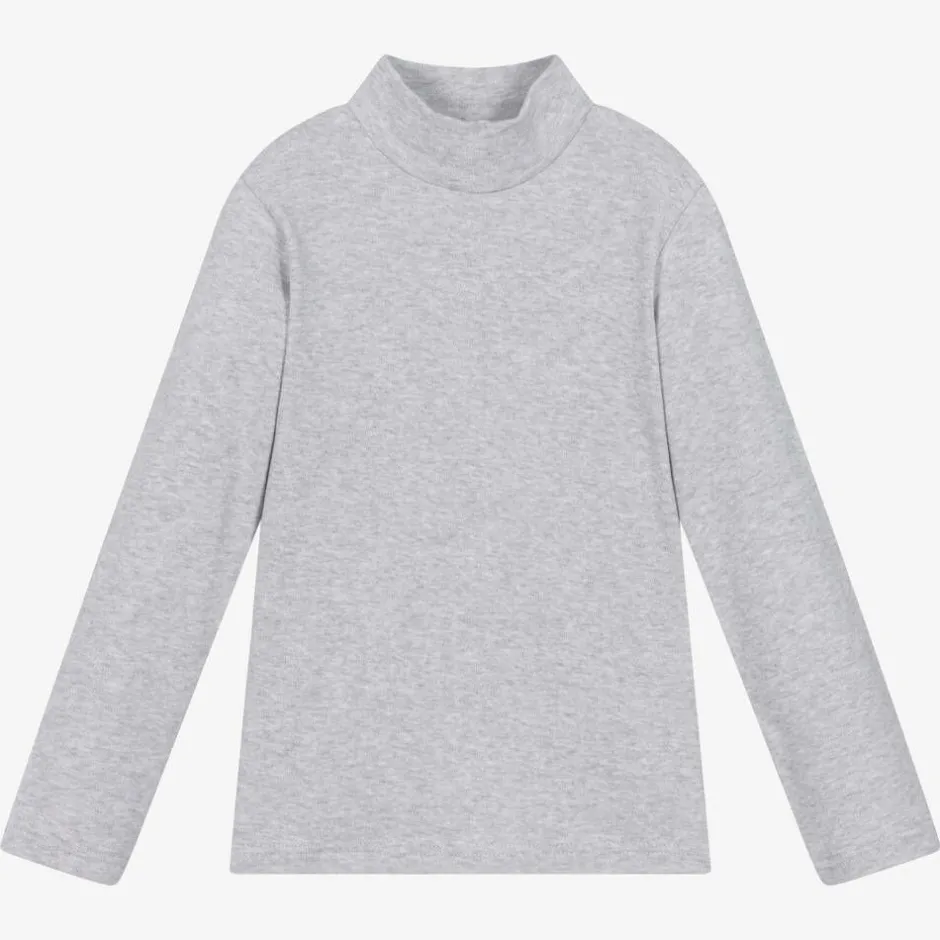 Everything Must Change Grey Marl Cotton Turtleneck Top Sale
