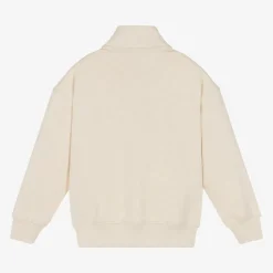 Tommy Hilfiger Ivory Cotton Half Zip Sweatshirt Hot